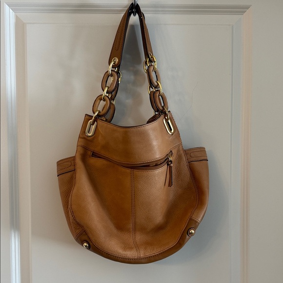 Liz Claiborne Brown Shoulder Bag with Gold Accents - Picture 8 of 10